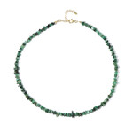 Zilveren halsketting met Zambia-smaragdstenen