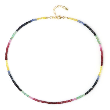 Zilveren halsketting met Colombiaanse smaragden