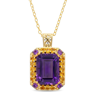 Amethyst-Silberhalskette (Gems en Vogue)