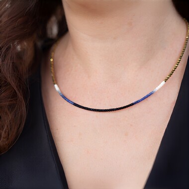 Collier en argent et Hématite dorée