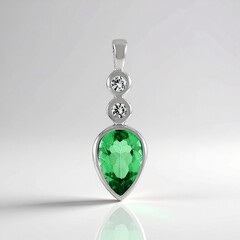 Ciondolo in argento con Quarzo Verde Smeraldo