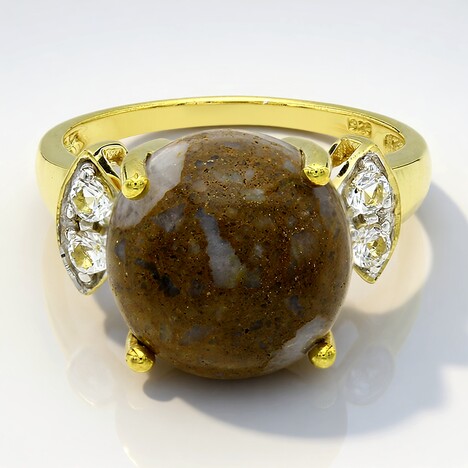 Bague en argent et Quartz Dinosaure
