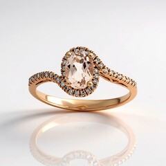Anello in oro con Morganite AAA