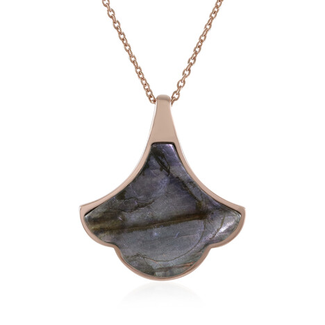 Purpurfarbener Maniry-Labradorit-Silberhalskette (KM by Juwelo)