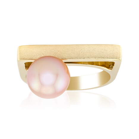 Bague en argent et Perle Ming de couleur pourpre (TPC)