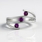 Magenta Garnet Silver Ring