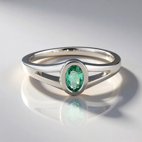 Anello in argento con Smeraldo Colombiano