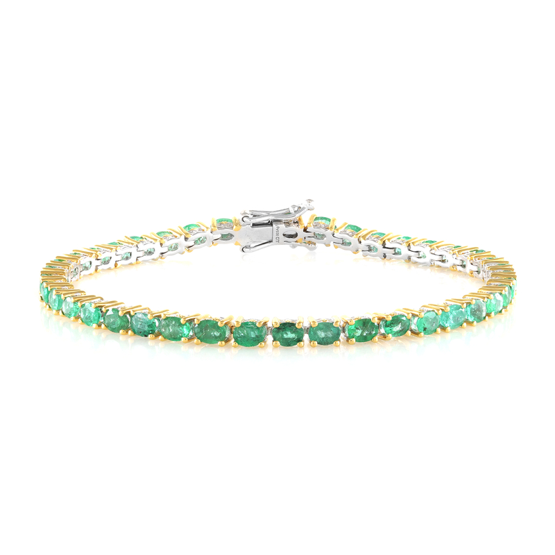Zambian Emerald Silver Bracelet