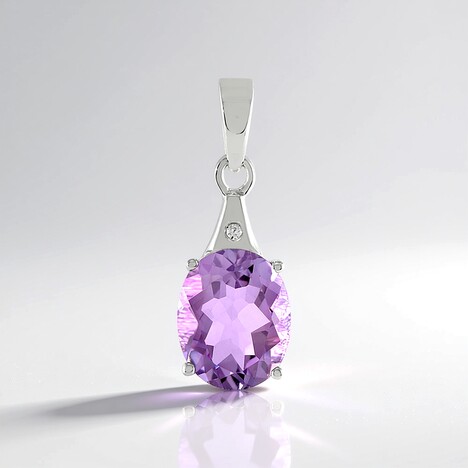Ciondolo in argento con Ametista Rose de France