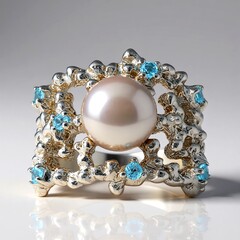 Anello in argento con Perla d'Acqua Dolce Argentata (TPC)