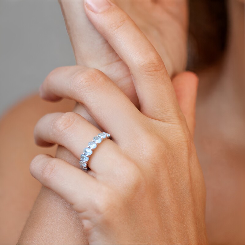 Anello in argento con Topazio Blu Cielo