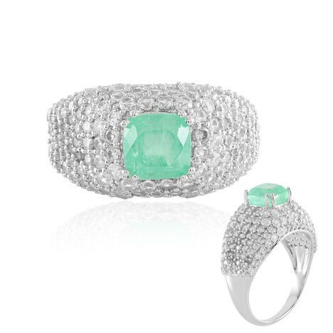 Russischer Smaragd-Silberring