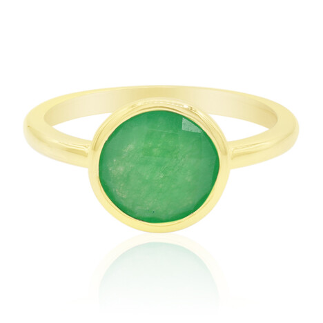Zilveren ring met een groene jade