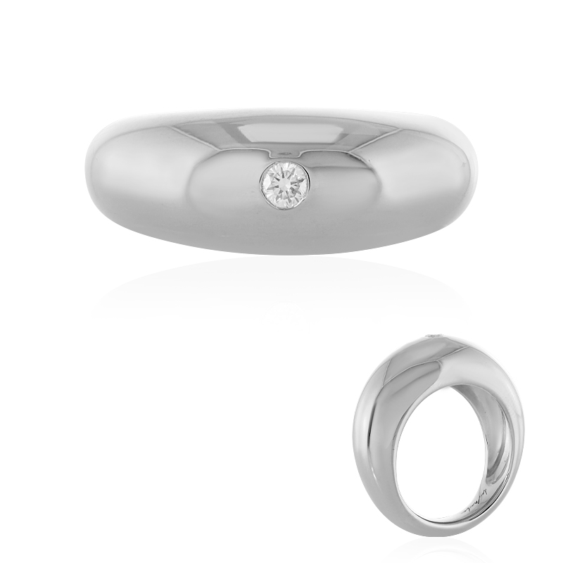 Anello moderno in argento sterling con diamante da 0,105 carati