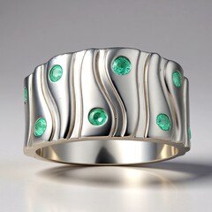 Anello in argento con Smeraldo Russo