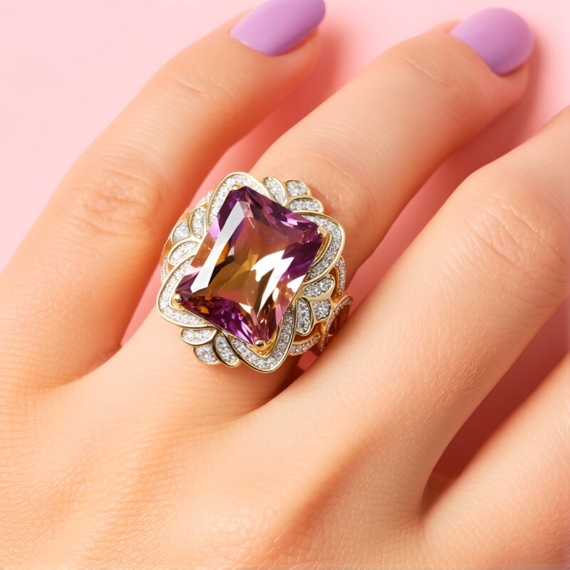 Anillo en oro con Ametrino (SUHANA)