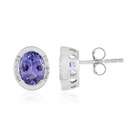 Gouden oorbellen met AAA tanzanieten (de Melo Gold)