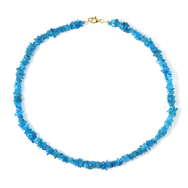 Neonblauer Apatit-Silberhalskette