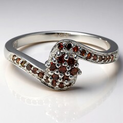 Anello placcato in platino con Diamante Fancy