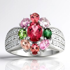 Anillo en plata con Turmalina rosa de Brasil (de Melo Essence)