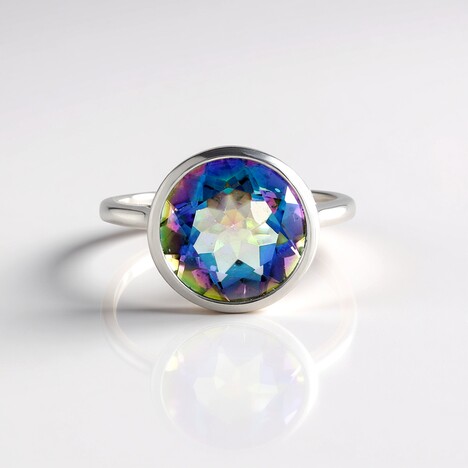 Anello in argento con Quarzo Mistico Blu (MONOSONO COLLECTION)