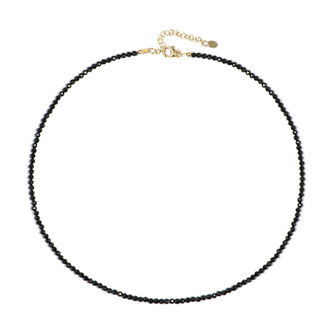 Schwarzer Spinell-Silberhalskette