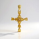 Pendentif en argent et Saphir jaune de Ceylan