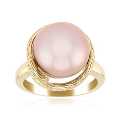 Zilveren ring met een paarse Ming parel (TPC)