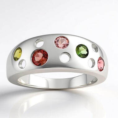 Anillo en plata con Turmalina rosa de Brasil (de Melo Essence)