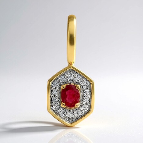 Pendentif en or et Béryl rouge