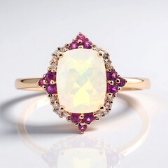Anello in oro con Opale di Welo AAA