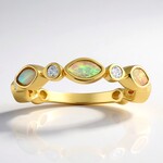 Bague en argent et Opale d'Australie