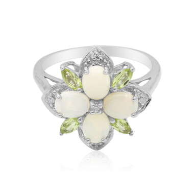 Weißer Opal-Silberring