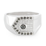 Schwarzer Diamant-Silberring