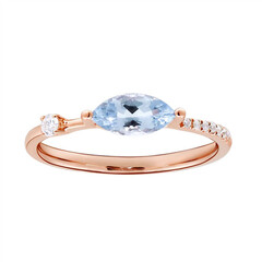 AAA-Brasilianischer Aquamarin-Goldring
