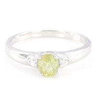 Bague en argent et Tourmaline cuprifère