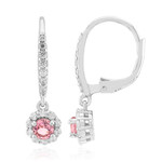 Nigerianischer Pinkfarbener Turmalin-Silberohrringe