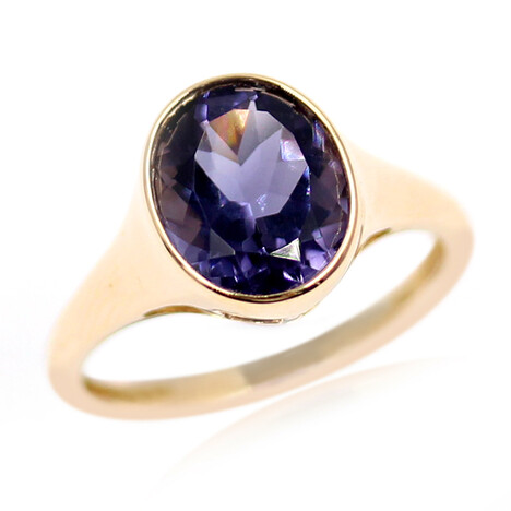 Blaubeer-Quarz-Goldring