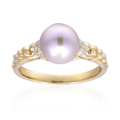 Anillo en oro con Perla rosa Freshwater (CIRARI)