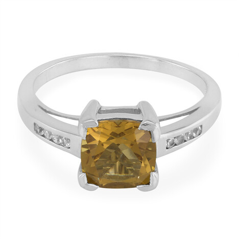 Zilveren ring met een cognac kwarts