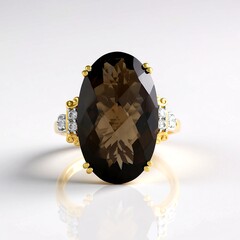 Anello in argento con Quarzo Fumè (Gems en Vogue)
