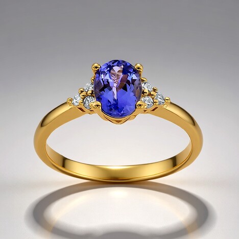 Anello in oro con Tanzanite AAA