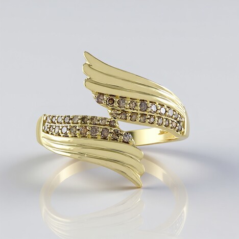 Anello in oro con Diamante Champagne I2 (de Melo)