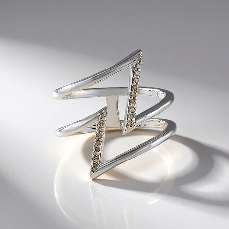 Anello in argento con Diamante Champagne I3 (de Melo Essence)