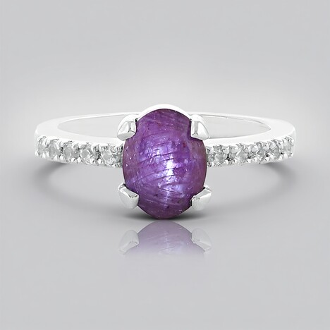 Anello in argento con Rubino Stellato Channapatna