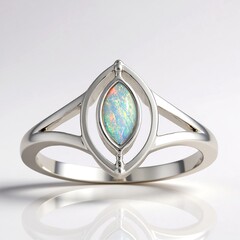 Bague en argent et Opale d'Australie