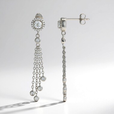 Pendientes en plata con Topacio blanco