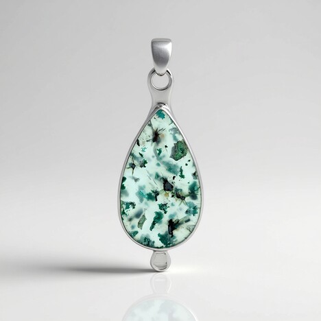 Ciondolo in argento con Gemma Silicea (Bali Barong)
