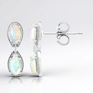 Boucles d'oreilles en argent et Opale d'Australie