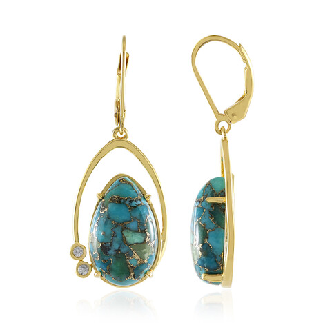 Pendientes en plata con Turquesa azul plateadas de Mohave (Faszination Türkis)